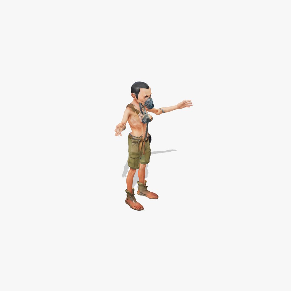 PostApocalyptic Survivor Character Rigged and Animated